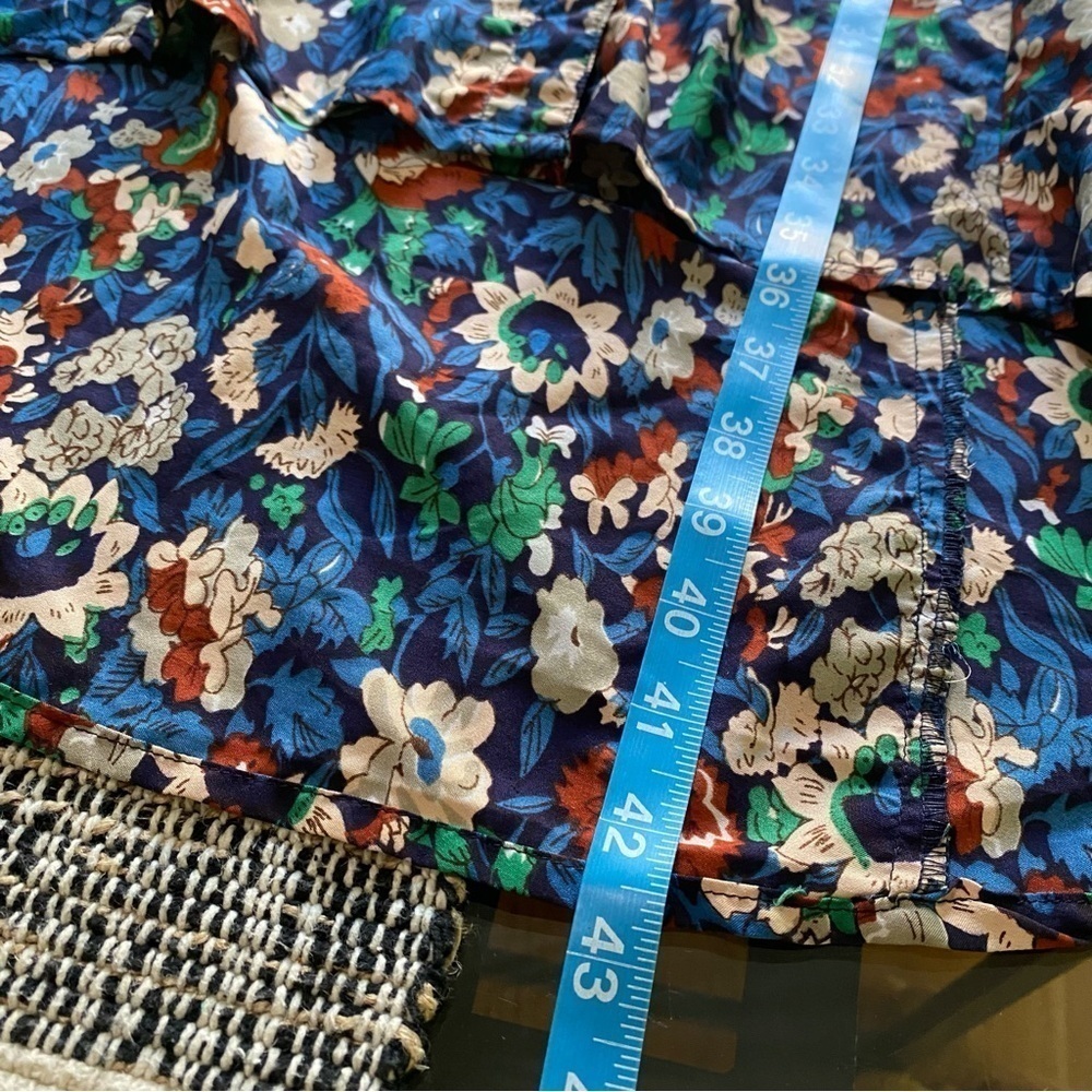Anthropologie Raga Blue Floral Button Down Midi Shirt Dress 1X - Picture 14 of 16